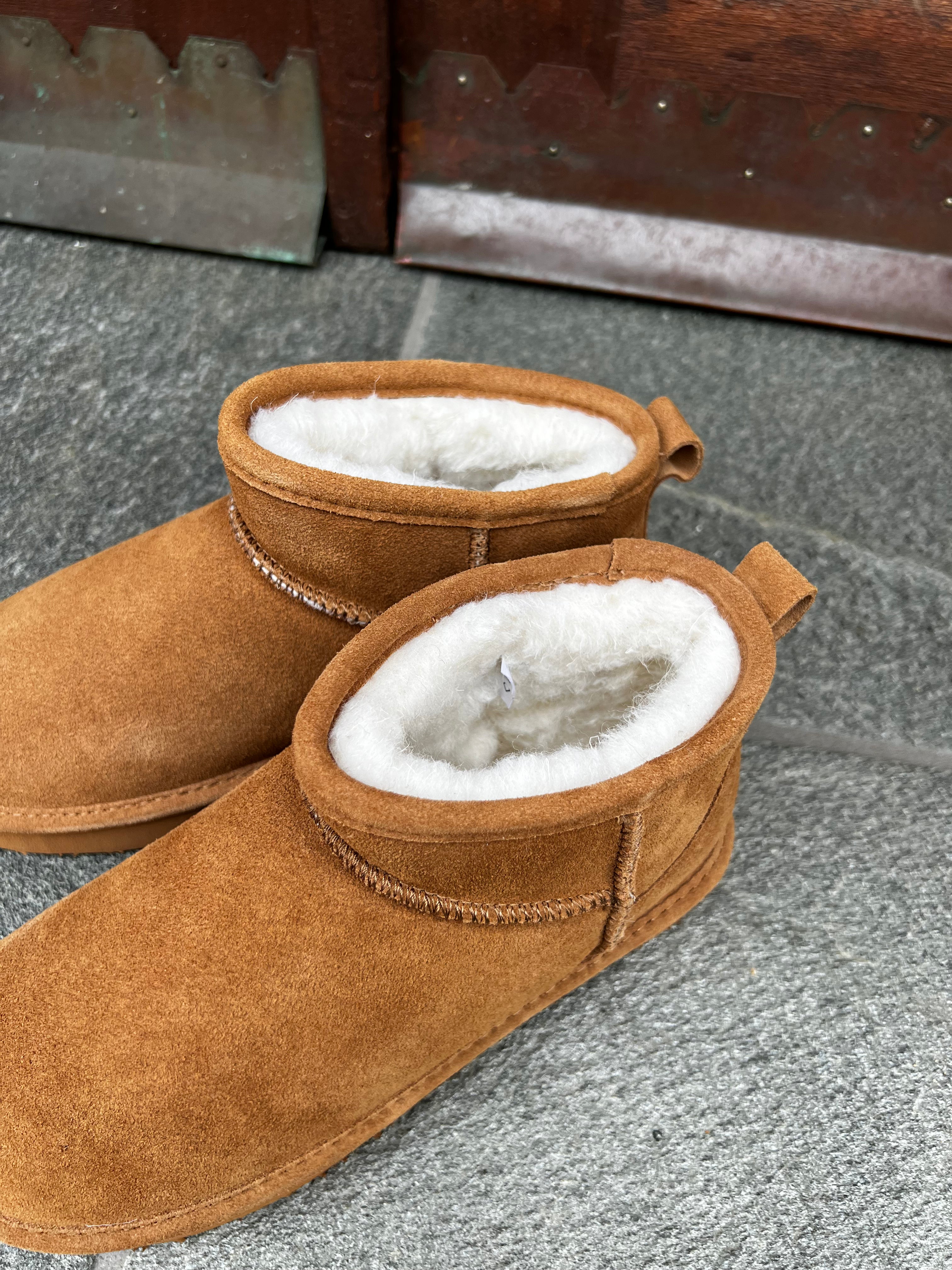 BIASNOW SUEDE BOOTS cognac